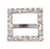 diamante buckles - rhinestone buckles - square silver metal