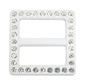 diamante buckles - rhinestone buckles - square white