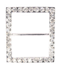 rectangle diamante buckle 48x42mm with silver/crystal stones