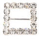 rectangle diamante buckle 32x30mm with silver/crystal stones