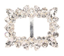 rectangle shape diamante buckle with silver/crystal stones