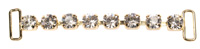 fancy diamante buckle 76(64)x13(16)mm with gold/crystal stones