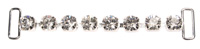 fancy diamante buckle 76(64)x13(16)mm with silver/crystal stones