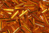 bugle beads - pumpkin silver lined - light orange silver lined