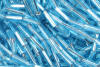 bugle bead - light aqua silver lined