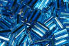 bugle beads - aqua silver lined