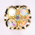 diamante rhinestone buttons 20mm wide gold AB