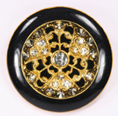 black gold crystal diamante buttons in 31mm