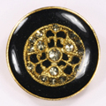 black gold crystal diamante buttons in 22mm