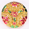 gold with multi colour plastic button in 18mm