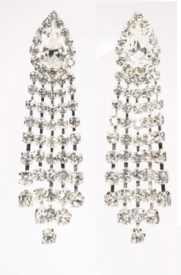 peirced diamante rhinestone earings 70mm