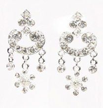 peirced diamante rhinestone earings 36mm