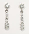 pierced diamante rhinestone earrings length 25mm