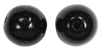 smooth round glass beads black
