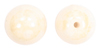 smooth round glass beads cream stone