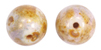 smooth round glass beads mustard stone