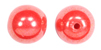smooth round glass beads solid red lustre
