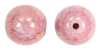 smooth round glass beads rose stone