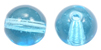 smooth round glass beads aqua
