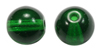smooth round glass beads emerald