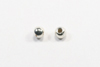 silver metallic beads - round - 2mm