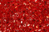 2 cut seed beads - red - silver lined