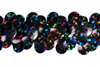 stretch sequin trim black laser